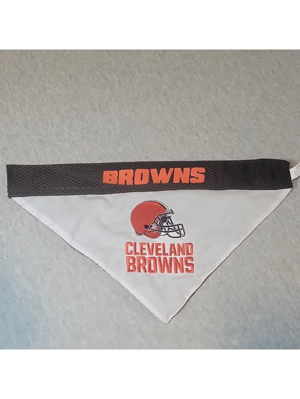Cleveland Browns Reversible Polyester Dog Bandana/Scarf, Black White Orange M